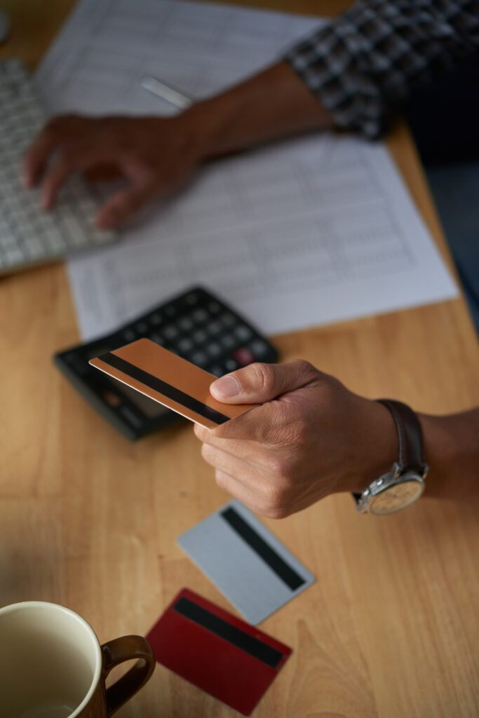 paying with plastic card